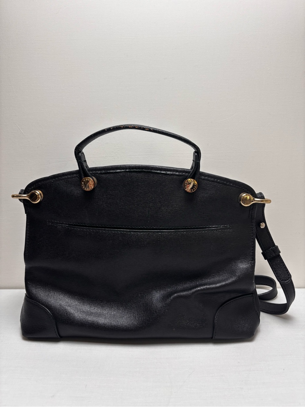 Furla Genuine Leather Black Top-Handle Crossbody Bag - Picture 2 of 4